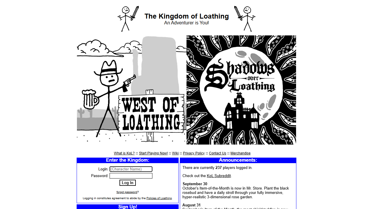 Kingdom of Loathing cover
