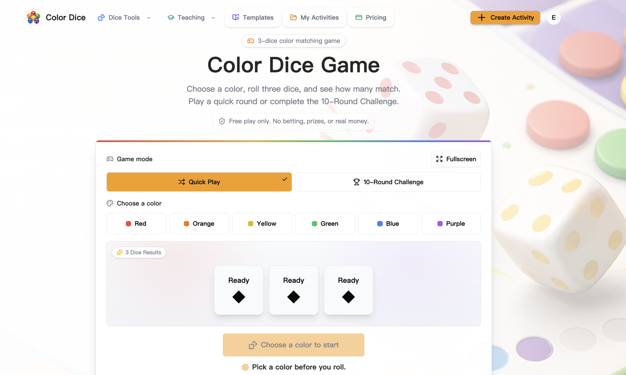 Color Dice Game cover